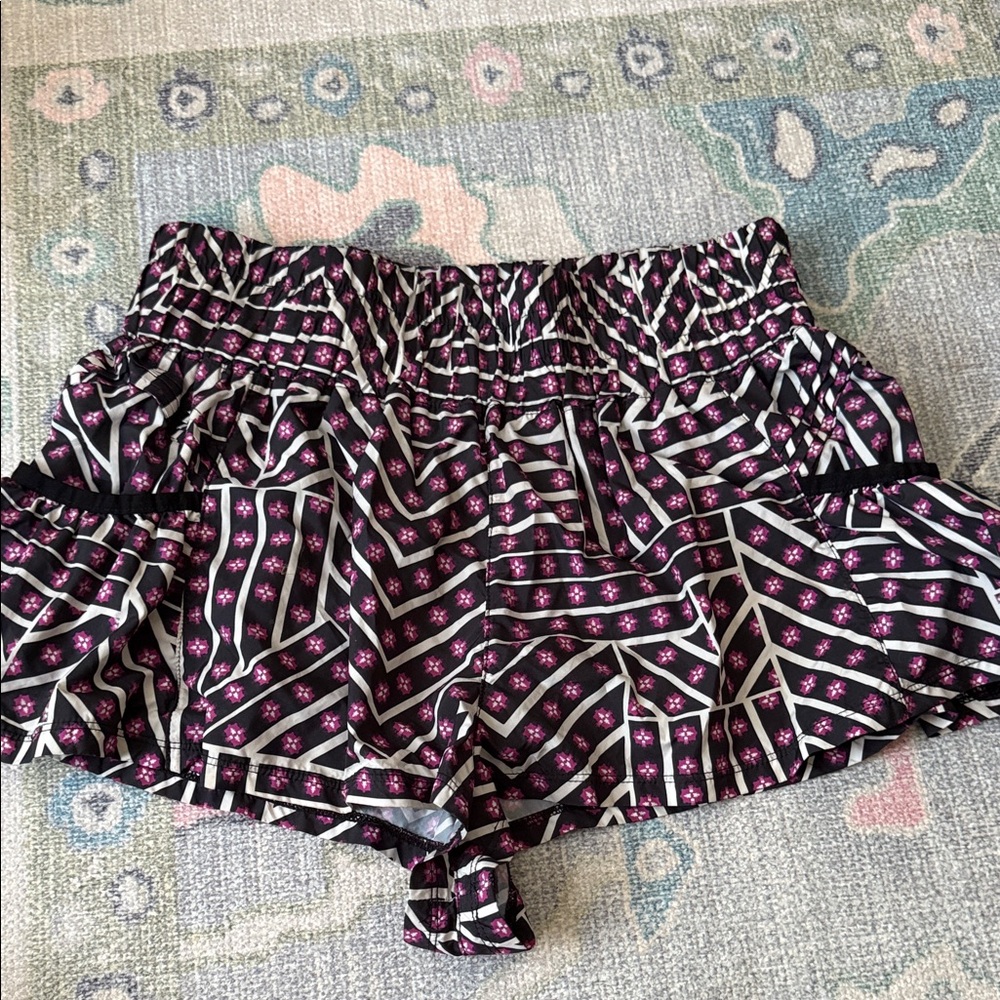 FP Movement by Free People Get Your Flirt On Navy and Purple Geometric Shorts